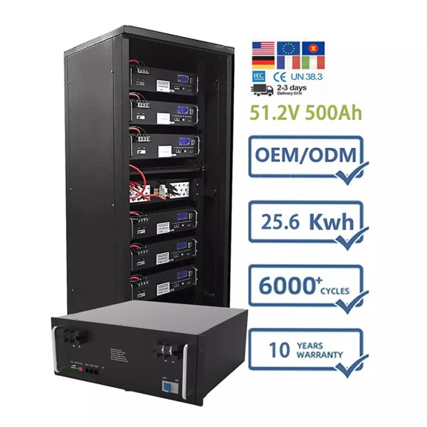 48V 25 Kwh Lithium Ion Battery Energy Storage 51.2V 500Ah 25Kwh Lifepo4 Battery for sale