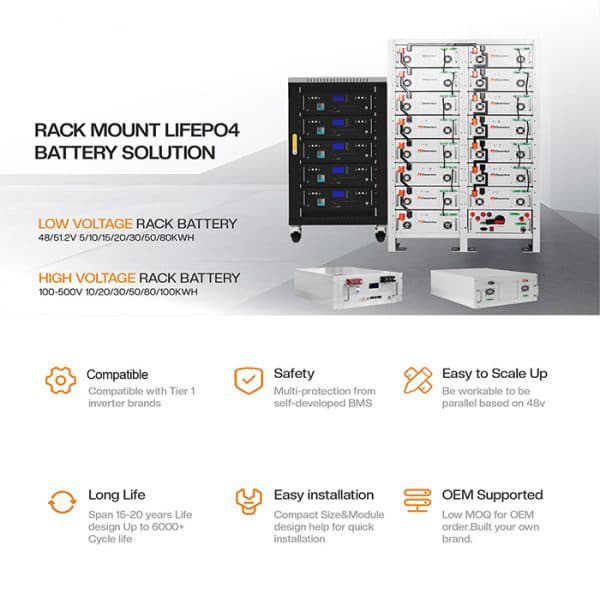 48V 40Kw Lithium Battery Energy Storage 51.2V 800Ah 40Kwh Lifepo4 Battery