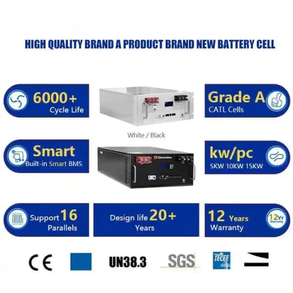 48V 1000Ah 50Kwh Lithium Ion Battery 51.2V 50 Kw Solar Battery Storage for Sale