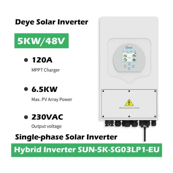 Deye 5kw Single Phase Solar Inverter SUN-5K-SG03LP1-EU