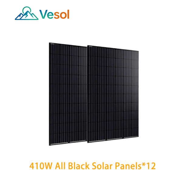 Vesol 5KW Solar Energy System Full Set 5KVA Hybrid Solar System 5000w With 5Kwh Lithium Battery