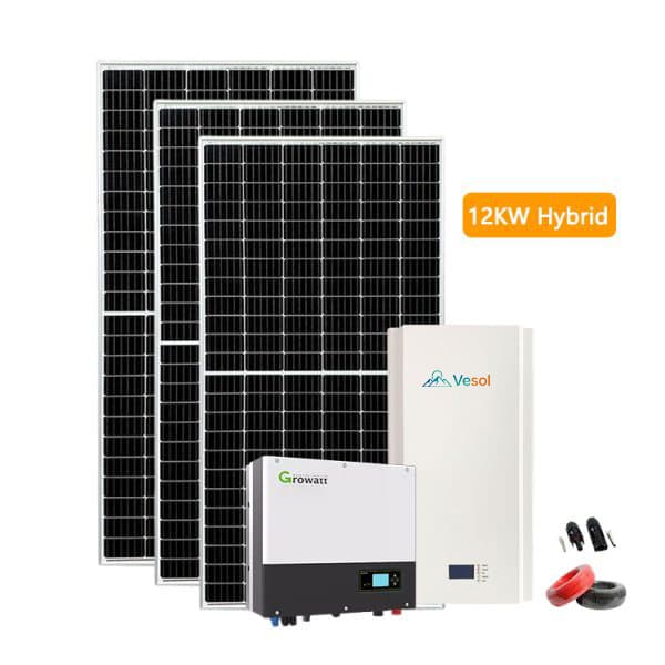 Vesol 5KW 8KW 12KW Hybrid Solar System for EU/US with High Voltage Battery Storage System